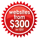 Websites from $300 ex gst